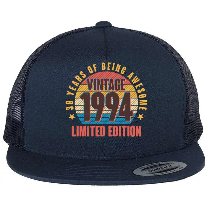 30 Years Of Being Awesome 1994 Limited Edition Vintage Retro Flat Bill Trucker Hat