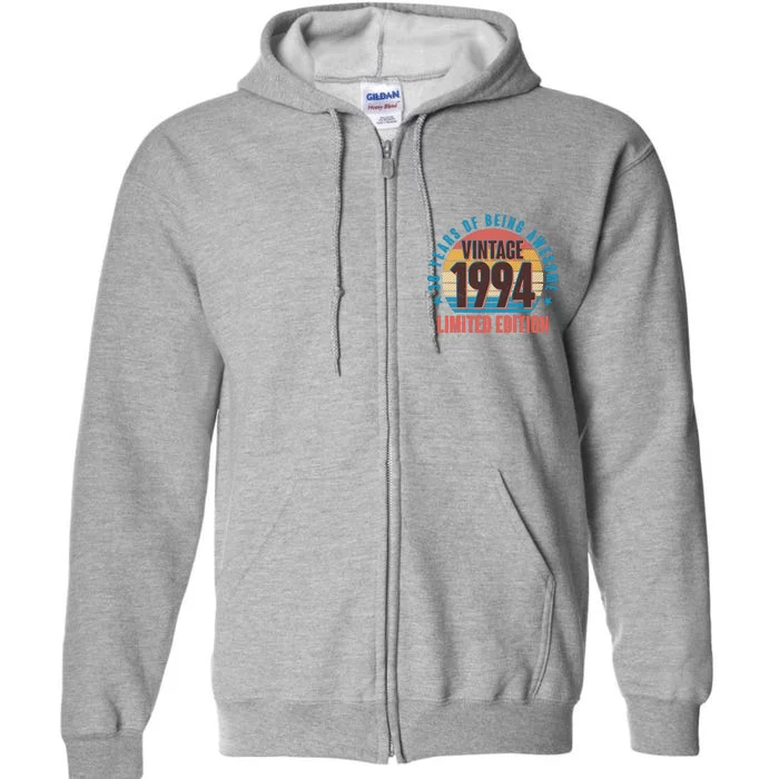 30 Years Of Being Awesome 1994 Limited Edition Vintage Retro Full Zip Hoodie