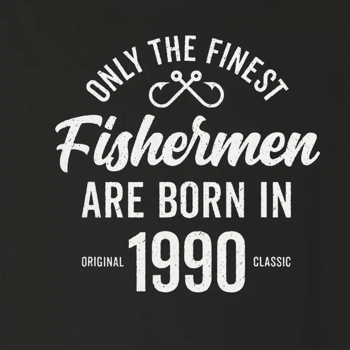 33 Year Old Fisherman Fishing 1990 33rd Birthday Gift Toddler Long Sleeve Shirt