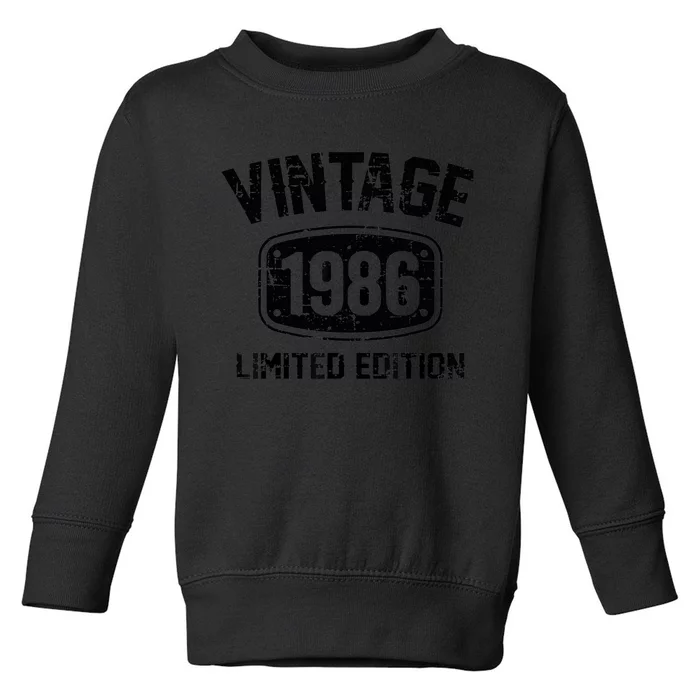 37 Years Old Vintage 1986 Limited Edition 37th Birthday Toddler Sweatshirt