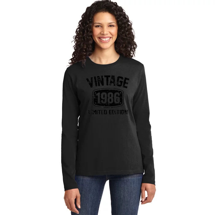 37 Years Old Vintage 1986 Limited Edition 37th Birthday Ladies Long Sleeve Shirt