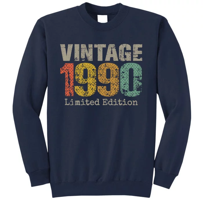 34 Year Old Gifts Vintage 1990 Limited Edition 34th Birthday Tall Sweatshirt