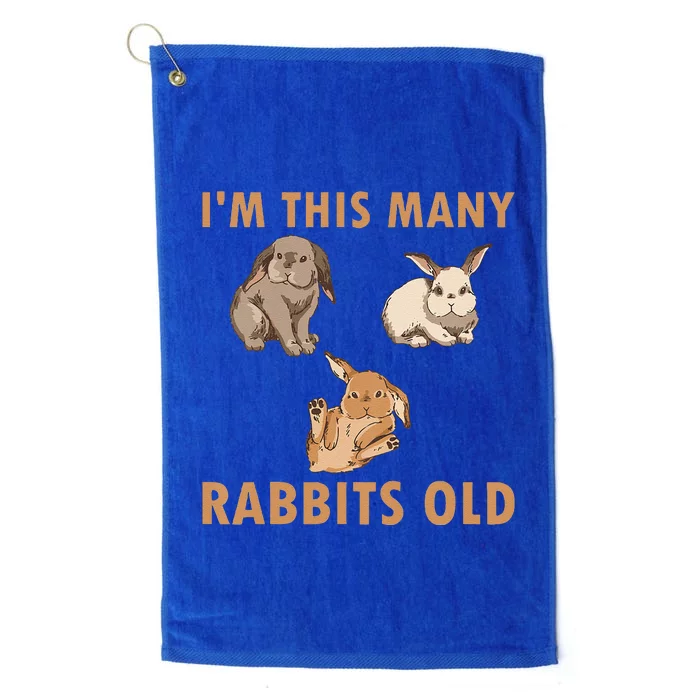 3 Year Old Bunny Rabbits Old 3rd Birthday Platinum Collection Golf Towel