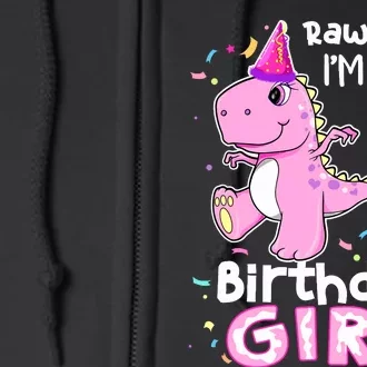 3 Year Old Dinosaur Birthday 3rd T Rex Dino Three Saurus Full Zip Hoodie