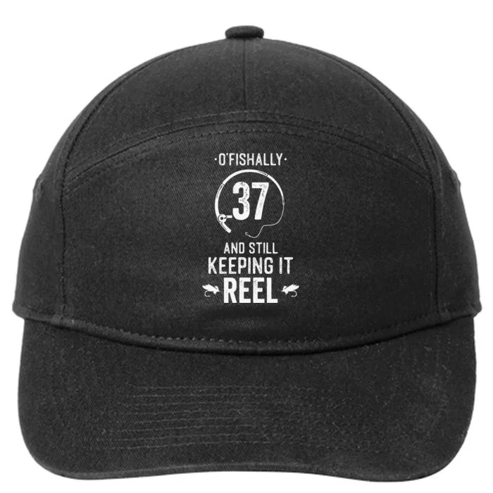 37 Year Old Fishing Fishermen Gifts For Birthday 7-Panel Snapback Hat