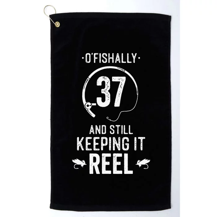 37 Year Old Fishing Fishermen Gifts For Birthday Platinum Collection Golf Towel