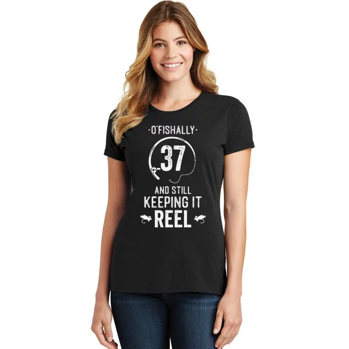 37 Year Old Fishing Fishermen Gifts For Birthday Women's T-Shirt