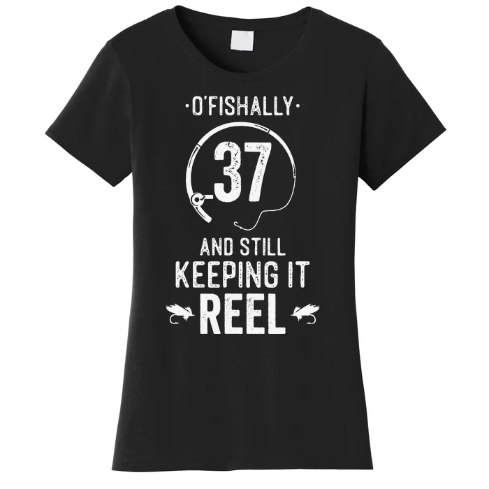 37 Year Old Fishing Fishermen Gifts For Birthday Women's T-Shirt