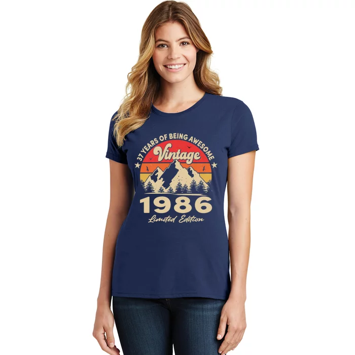 37 Years Old 37th Birthday Vintage Retro 1986 37th Bday Gift Women's T-Shirt