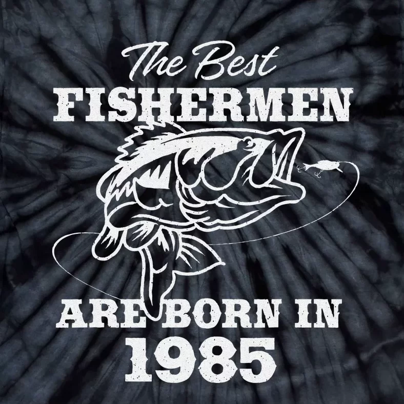 38 Year Old Fisherman Fishing 1985 38th Birthday Tie-Dye T-Shirt