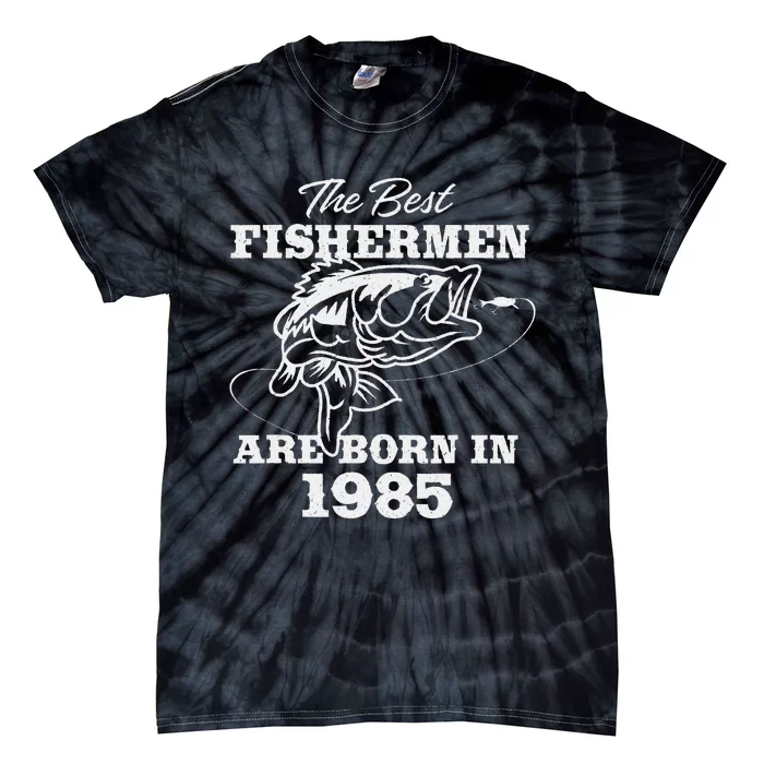 38 Year Old Fisherman Fishing 1985 38th Birthday Tie-Dye T-Shirt