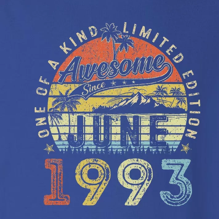 30 Year Old Awesome Since June 1993 30th Birthday Toddler Long Sleeve Shirt