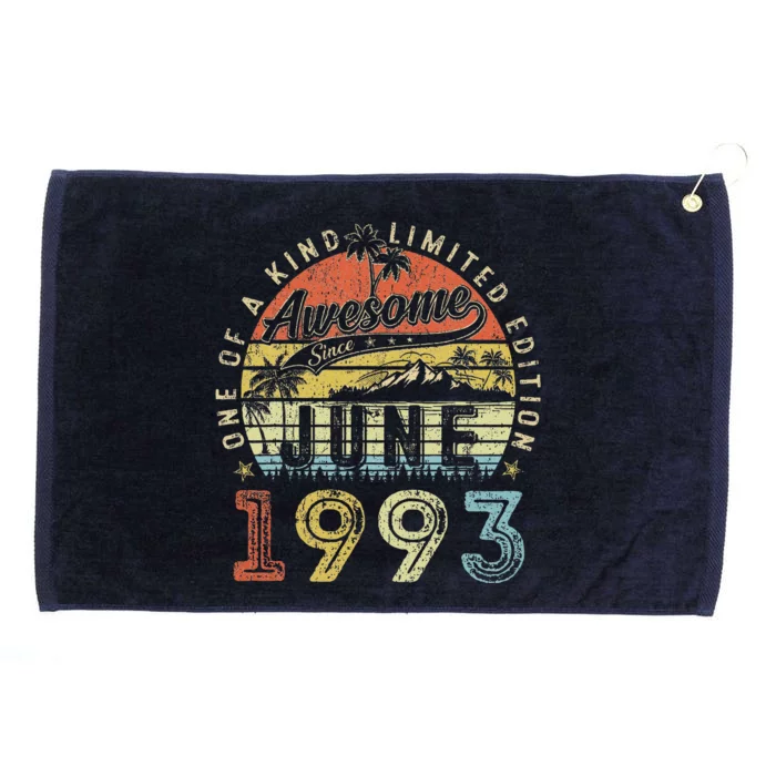 30 Year Old Awesome Since June 1993 30th Birthday Grommeted Golf Towel