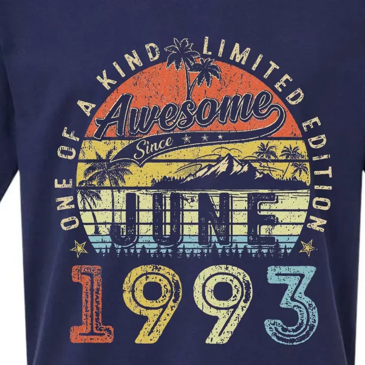 30 Year Old Awesome Since June 1993 30th Birthday Sueded Cloud Jersey T-Shirt