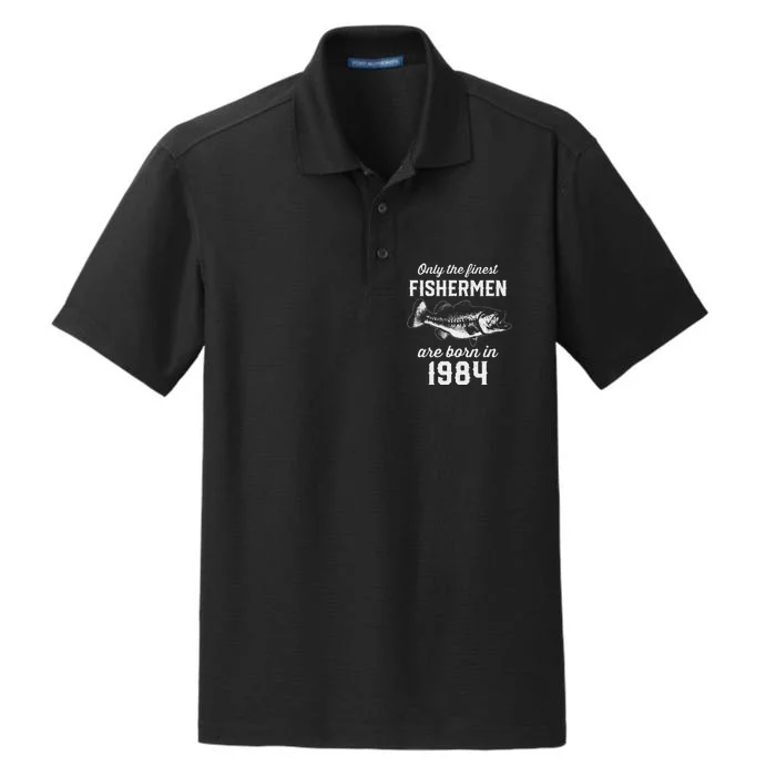 39 Year Old Fisherman Fishing 1984 39th Birthday Dry Zone Grid Performance Polo