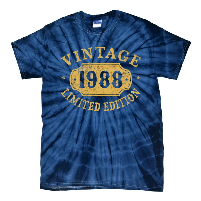 35 years old 35th Birthday Anniversary Best Limited 1988 Tie-Dye T-Shirt