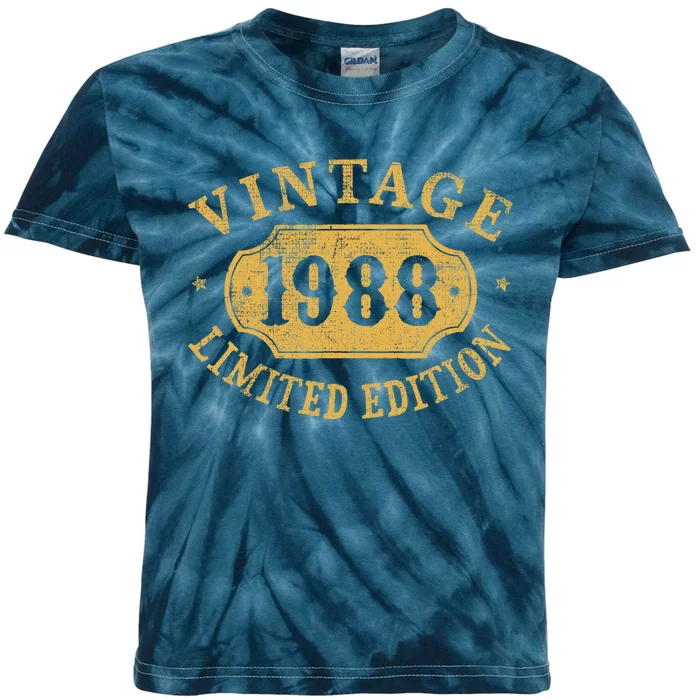 35 years old 35th Birthday Anniversary Best Limited 1988 Kids Tie-Dye T-Shirt