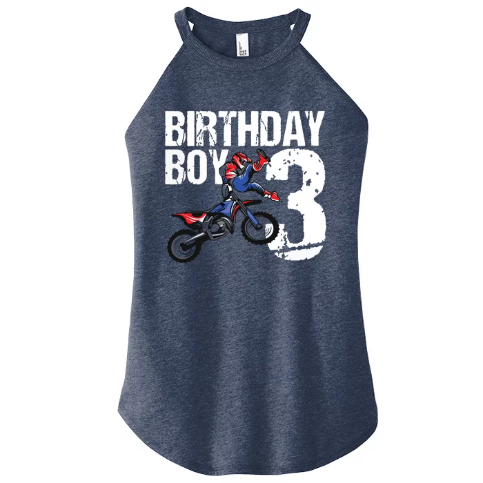 3 Year Old Dirt Bike Birthday Party Motocross 3rd Gift Women’s Perfect Tri Rocker Tank