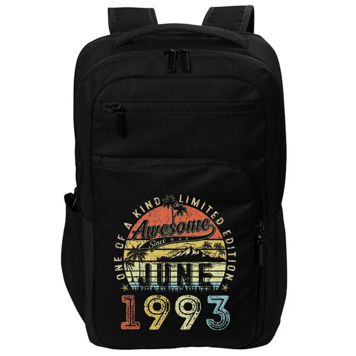 30 Year Old Awesome Since June 1993 30th Birthday Impact Tech Backpack