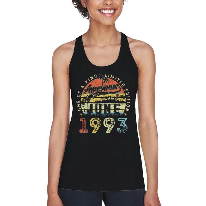 30 Year Old Awesome Since June 1993 30th Birthday Women's Racerback Tank