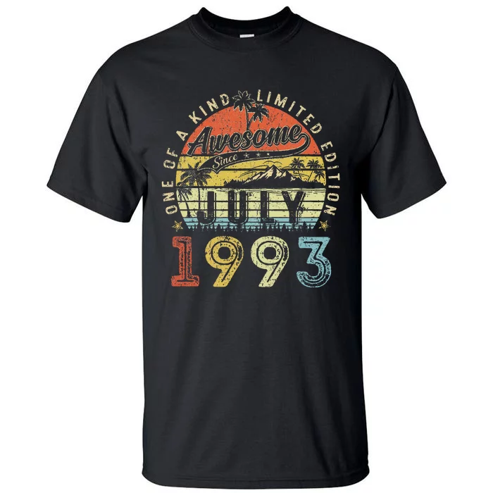 30 Year Old Awesome Since July 1993 30th Birthday Tall T-Shirt