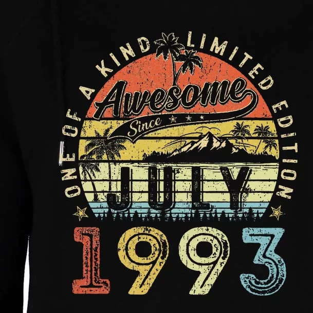 30 Year Old Awesome Since July 1993 30th Birthday Womens Funnel Neck Pullover Hood