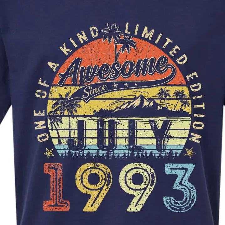 30 Year Old Awesome Since July 1993 30th Birthday Sueded Cloud Jersey T-Shirt