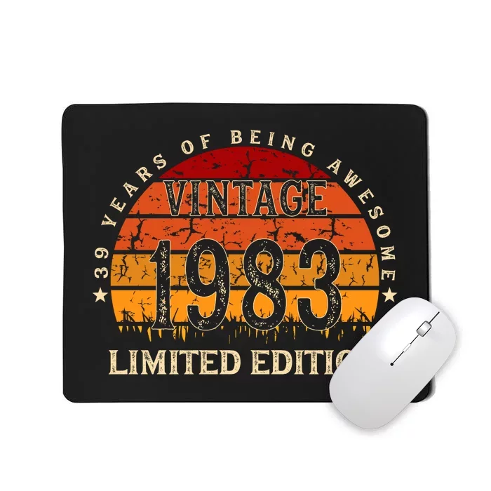 39 Year Old Gifts Retro Vintage 1983 Limited Edition 39th Birthday Mousepad