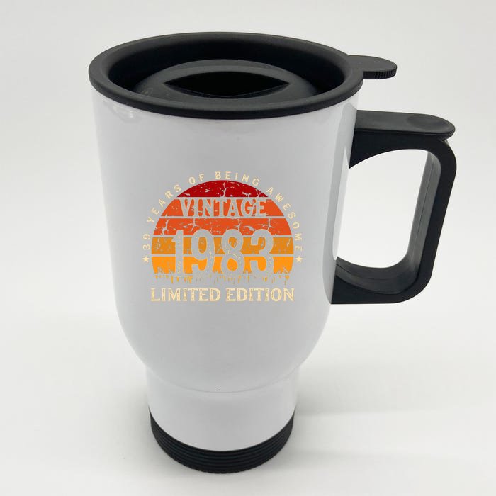 39 Year Old Gifts Retro Vintage 1983 Limited Edition 39th Birthday Front & Back Stainless Steel Travel Mug