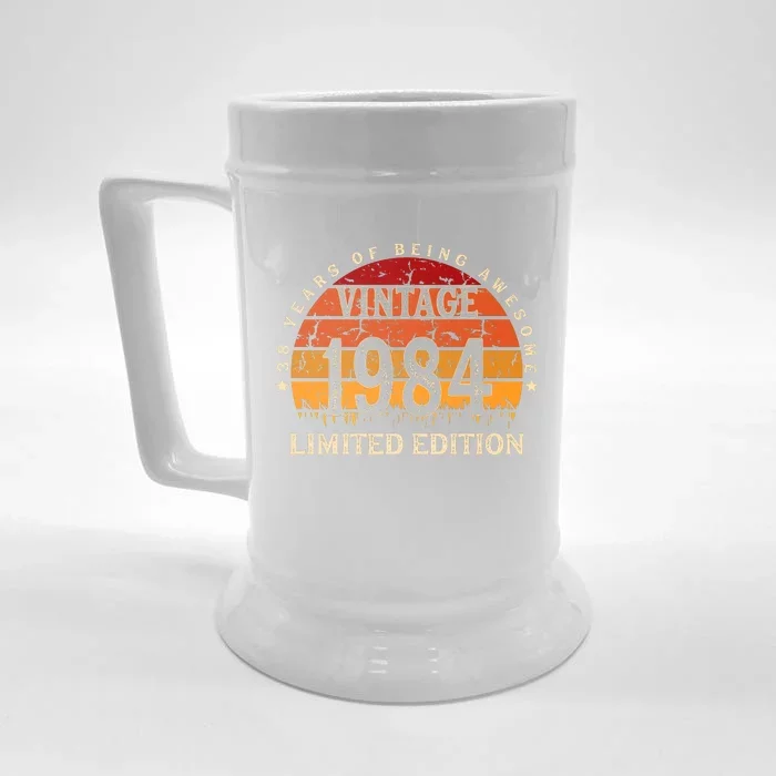 38 Year Old Gifts Retro Vintage 1984 Limited Edition 38th Birthday Front & Back Beer Stein