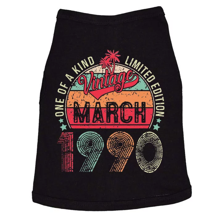 33 Years Old 33th Birthday Gifts Vintage Retro March 1990 Doggie Tank