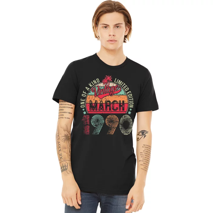 33 Years Old 33th Birthday Gifts Vintage Retro March 1990 Premium T-Shirt