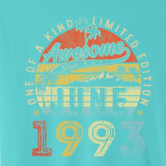 30 Year Old Awesome Since June 1993 30th Birthday (1) ChromaSoft Performance T-Shirt