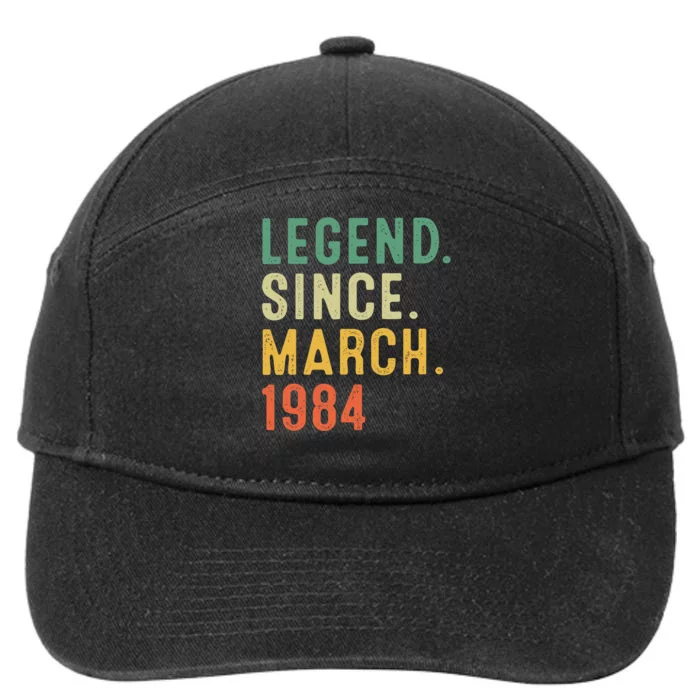 39 Years Old Gifts Awesome Since March 1984 39th Birthday 7-Panel Snapback Hat