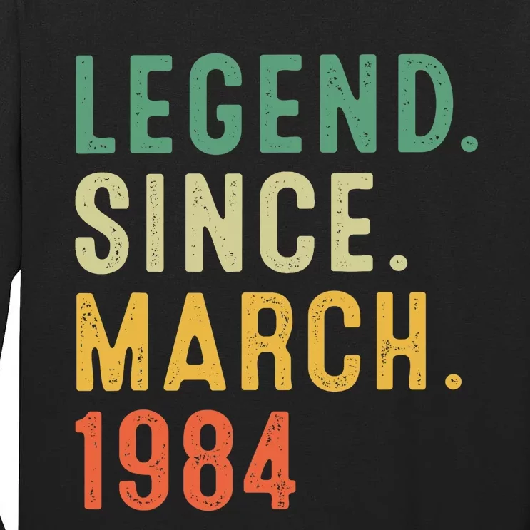 39 Years Old Gifts Awesome Since March 1984 39th Birthday Tall Long Sleeve T-Shirt