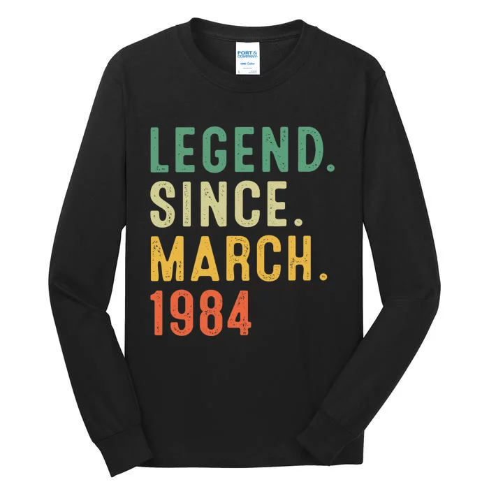 39 Years Old Gifts Awesome Since March 1984 39th Birthday Tall Long Sleeve T-Shirt