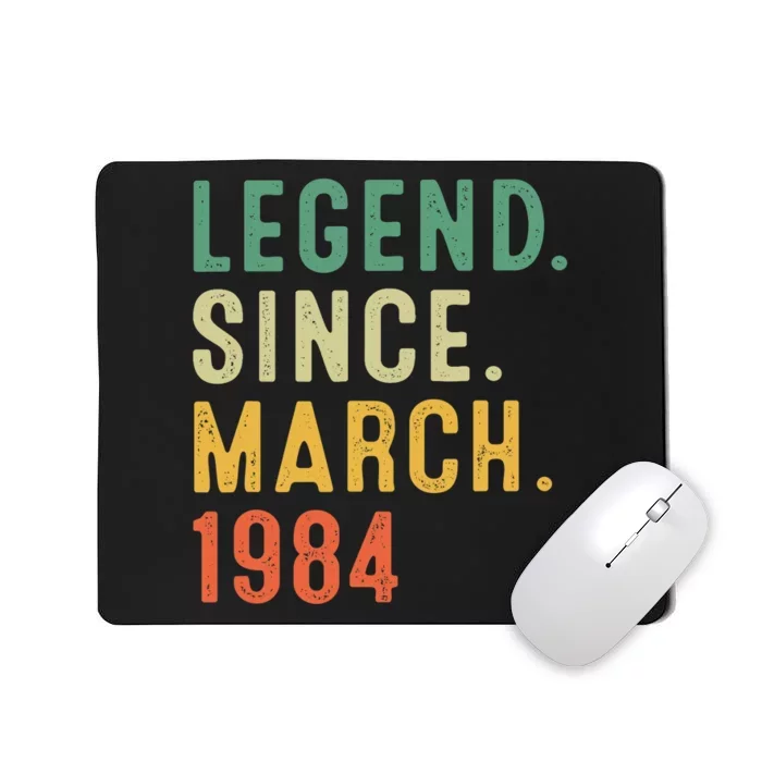 39 Years Old Gifts Awesome Since March 1984 39th Birthday Mousepad