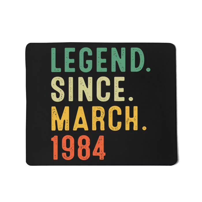 39 Years Old Gifts Awesome Since March 1984 39th Birthday Mousepad