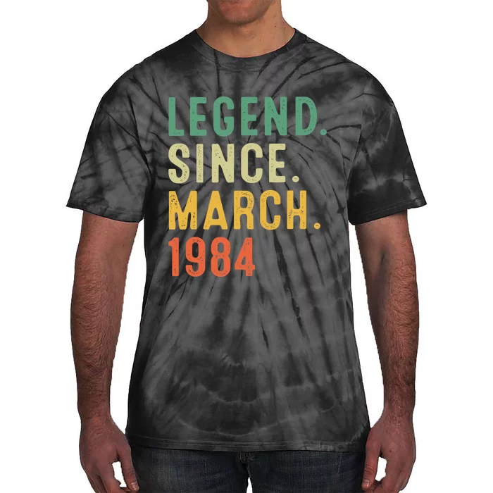 39 Years Old Gifts Awesome Since March 1984 39th Birthday Tie-Dye T-Shirt