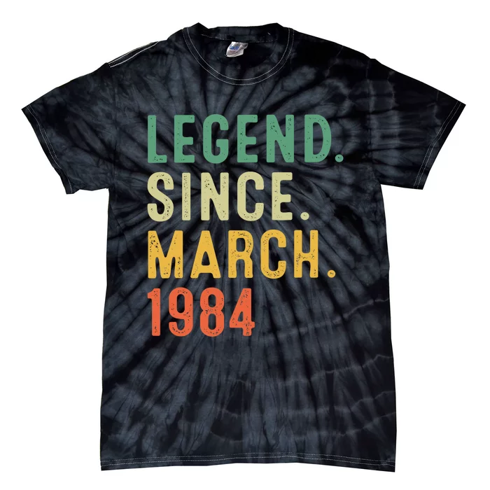 39 Years Old Gifts Awesome Since March 1984 39th Birthday Tie-Dye T-Shirt