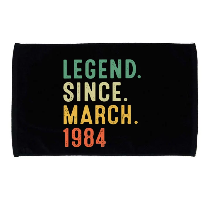 39 Years Old Gifts Awesome Since March 1984 39th Birthday Microfiber Hand Towel