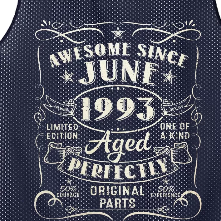 30 Year Old Awesome Since June 1993 30th Birthday Mesh Reversible Basketball Jersey Tank