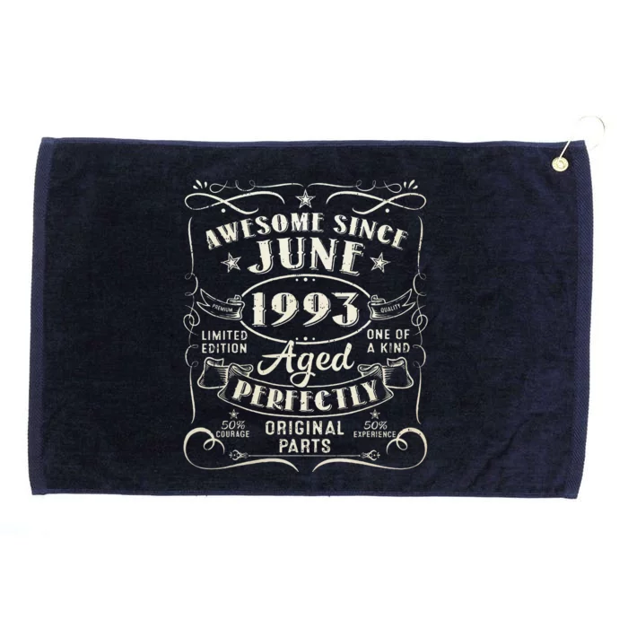 30 Year Old Awesome Since June 1993 30th Birthday Grommeted Golf Towel