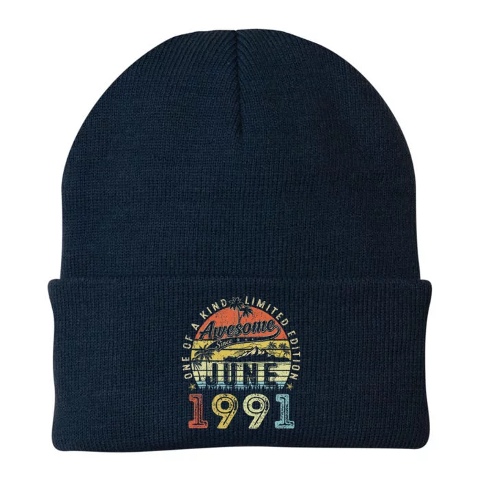 32 Year Old Awesome Since June 1991 32th Birthday Knit Cap Winter Beanie