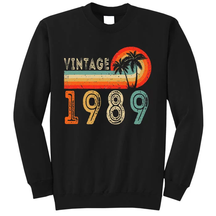 34 Year Old Gift Vintage 1989 Made In 1989 34th Birthday Tall Sweatshirt