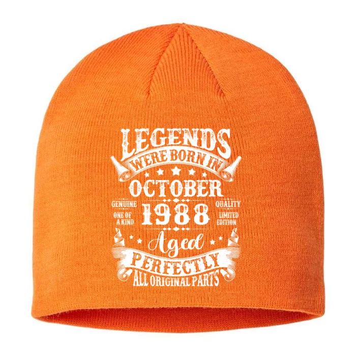 36 Year Old Legend Since October 1988 36th Birthday 8 1/2in Sustainable Knit Beanie