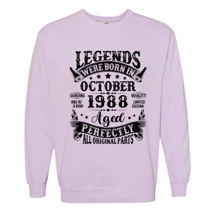 36 Year Old Legend Since October 1988 36th Birthday Garment-Dyed Sweatshirt