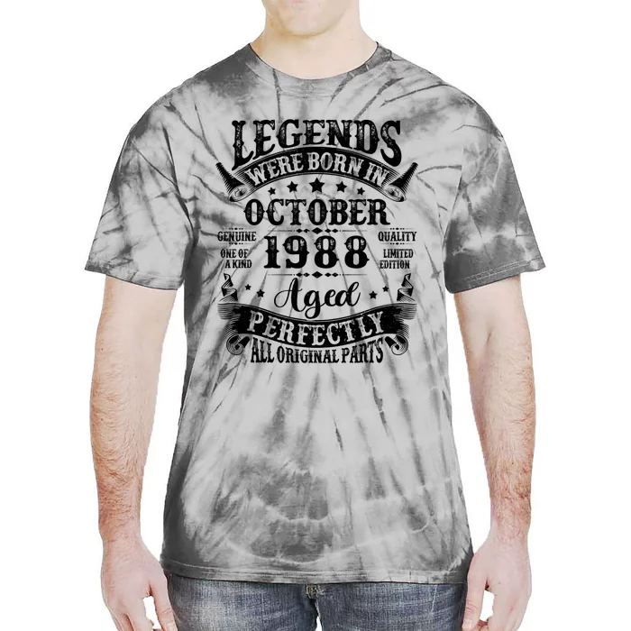 36 Year Old Legend Since October 1988 36th Birthday Tie-Dye T-Shirt