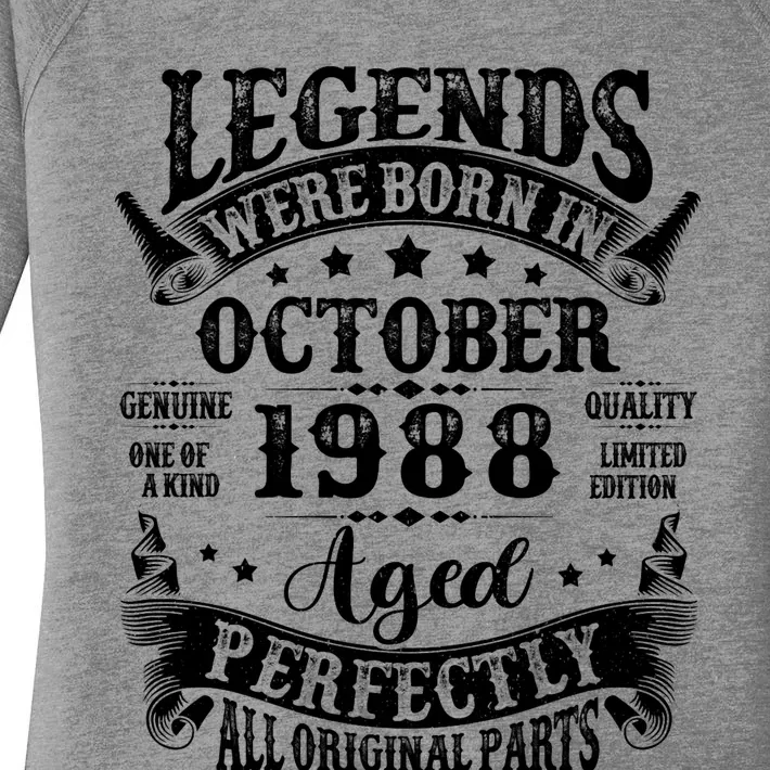 36 Year Old Legend Since October 1988 36th Birthday Women's Perfect Tri Tunic Long Sleeve Shirt