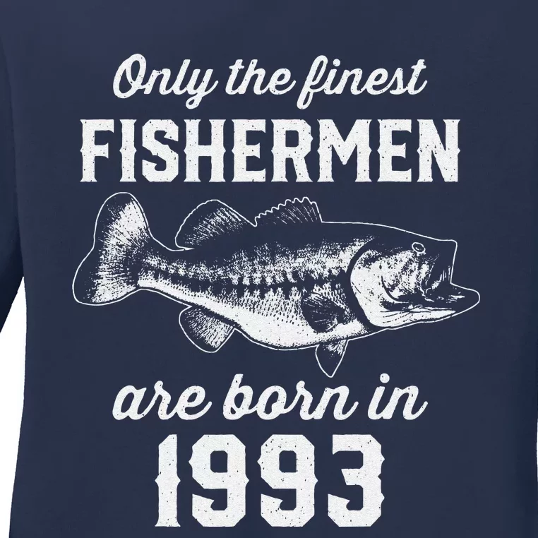 30 Year Old Fisherman Fishing 1993 30th Birthday Ladies Long Sleeve Shirt